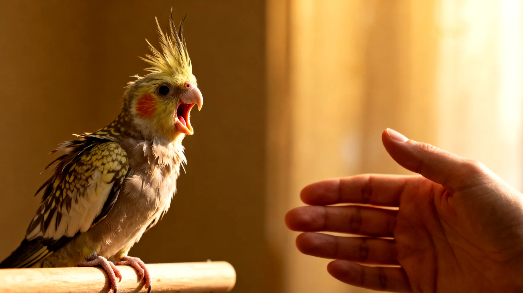 Junge Nymphensittiche zeigen in den ersten Lebensmonaten oft unerwünschtes Verhalten wie übermäßiges Schreien, Beißen oder Ängstlichkeit, da sie ihre Grenzen austesten und ihre Position in der neuen Umgebung noch nicht verstehen"